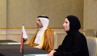  Minister of Social Development and Family H E Buthaina bint Ali Al Jabr Al-Nuaimi during the event.