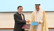 Minister of State for Foreign Trade Affairs, HE Dr. Ahmed bin Mohammed Al-Sayed with Deputy Minister of National Economy of Kazakhstan, HE Arman Kassinov.
