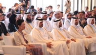 Minister of Culture H E Sheikh Abdulrahman bin Hamad Al-Thani and other dignitaries during a special celebration marking Qatar’s National Day. 