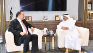 Acting General Manager of Qatar Chamber, Ali BuSharbak Al-Mansouri with President of the Turkish Economic Planning Association Ahmad Yahya Matar. 
