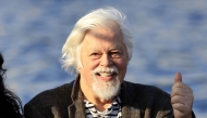 Sea Shepherd Conservation Society founder Paul Watson poses for pictures during a visit with the mayor of Nice of the harbour in Nice on February 28, 2025. Photo by Valery HACHE / AFP