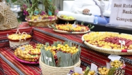 Some of the participating baskets at the competition.