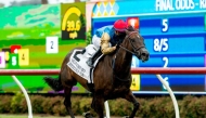 Jockey Juan J. Hernandez guides Wathnan Racing's Heredia to victory.