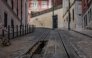 An excavation in the railway is pictured at the site of the Gloria funicular accident after the wreckage was removed in Lisbon on September 5, 2025. Photo by PATRICIA DE MELO MOREIRA / AFP