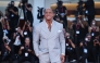 Dwayne Johnson poses at the red carpet before the premiere of the film 