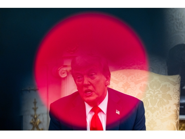 US President Donald Trump speaks in the Oval Office in Washington. (Photo by Demetrius Freeman/The Washington Post)