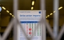 This photo taken on Sept. 8, 2025 shows the locked entrance gate of Baker Street Station on the London Underground with a notices of strike posted inside the station in London, Britain. (Xinhua/Wu Lu)
