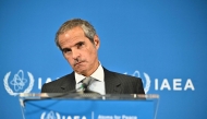 Director General of the International Atomic Energy Agency (IAEA) Rafael Grossi addresses journalists after the Board of Governors meeting of the International Atomic Energy Agency (IAEA) at its headquarters in Vienna, Austria on September 8, 2025. (Photo by Joe Klamar / AFP)