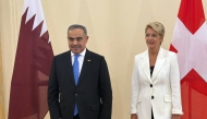 Minister of Finance H E Ali bin Ahmed Al Kuwari and President of Swiss Confederation H E Karin Keller-Sutter during the meeting.