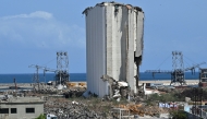 A picture shows a view of the destroyed Beirut port silos on August 1, 2025, as Lebanon prepares to mark the 5th anniversary of the August 4 harbour explosion that killed more than 250 people and injured thousands. (Photo by Joseph EID / AFP)

