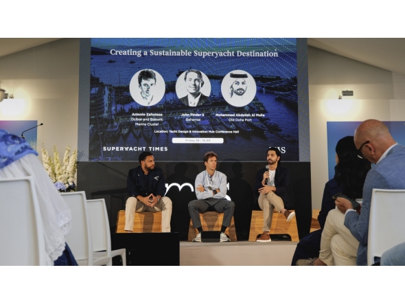 Old Doha Port CEO, Engineer Mohammed Abdulla Al Mulla speaking at the closing roundtable of the Monaco Yacht Show Summit.  