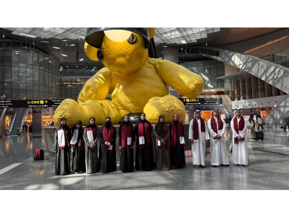 Qatari delegation participating in the MILSET Expo-Sciences International 2025 at HIA.