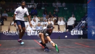 Qatar's Abdulla Al Tamimi (right) in action against Frenchman Sebastien Bonmalais. 