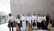 Minister of State and President of Qatar National Library H E Dr. Hamad bin Abdulaziz Al-Kawari with participants during the Cultural Day at Qatar National Library.