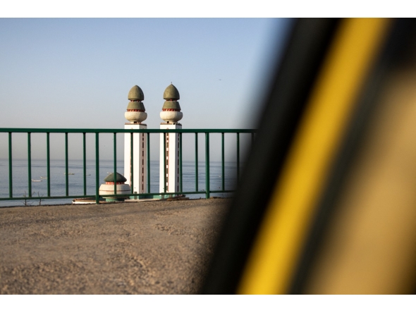 The Mosque of Divinity is pictured along the corniche in Dakar on November 27, 2024. (Photo by JOHN WESSELS / AFP)