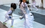 Friendly fencing match during the launch of the new season of Ladies’ Sport Night at Oxygen Park in Education City. 