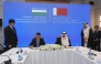 Minister of State for Foreign Trade Affairs, H E Dr. Ahmed bin Mohammed Al-Sayed, and Minister of Investment, Industry and Trade of Uzbekistan, H E Laziz Kudratov, during the signing ceremony.