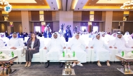 Secretary-General of the National Planning Council and Chair of the Permanent Population Committee, Dr. Abdulaziz bin Nasser Al Khalifa with other officials during the event, yesterday. 
Pic: Mohamed Al Attar/ The Peninsula 
