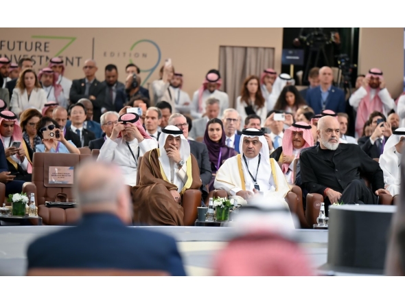 Minister of Finance H E Ali bin Ahmed Al Kuwari attending the conference in Riyadh