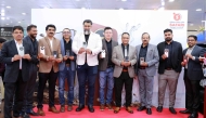 Country Head Honor Qatar Gao Done; Sales Director Honor Qatar Hanish Hamza; Brand Manager (Tradetec) Nisar; AGM Safari Tamel Elsaid Farag; Regional Director Safari BM Kassim; Business Development Manager Safari Mujeeb Rahiman; Head of Sales Safari Tittu George; and Special Guest Actor Hariprashanth MG at the ceremony.