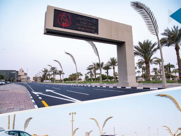 Repainting and maintenance work on Corniche road