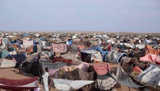 Makeshift shelters erected by displaced Sudanese who fled El-Fasher after the city fell to the Rapid Support Forces (RSF), make up the Um Yanqur camp, located on the southwestern edge of Tawila, in war-torn Sudan's western Darfur region on November 3, 2025. (Photo by AFP)