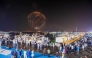 People enjoying fireworks during the opening of the Qatar Boat Show 2025.
