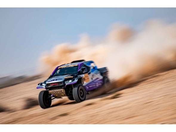 Juan Cruz Yacopini during a shakedown test near Lusail yesterday.