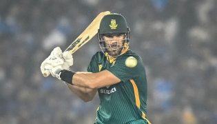 South Africa’s Aiden Markram plays a shot.