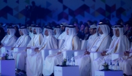 Prime Minister and Minister of Foreign Affairs H E Sheikh Mohammed bin Abdulrahman bin Jassim Al Thani and other dignitaries during the opening of eleventh session of the Conference of the States Parties to the United Nations Convention against Corruption in Doha yesterday.