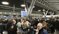 (Files) Passengers wait at the Thessaloniki Airport 