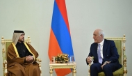 President of Armenia H E Vahagn Khachaturyan meeting Ambassador of Qatar to Armenia H E Mansour bin Abdulla Al Sulaitin.
