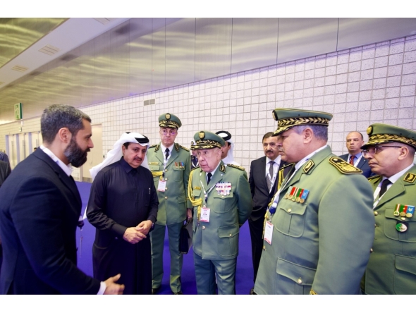 QC Chairman Sheikh Khalifa bin Jassim Al Thani with other officials at DIMDEX 2026.