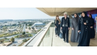 Lebanon's Minister of Education and Higher Education H E Dr. Rima Karami with other officials during a visit to Qatar Foundation. 