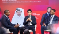 Chairman of Qatar Sports Investments H E Nasser bin Ghanim Al Khelaifi with other guests during a discussion.