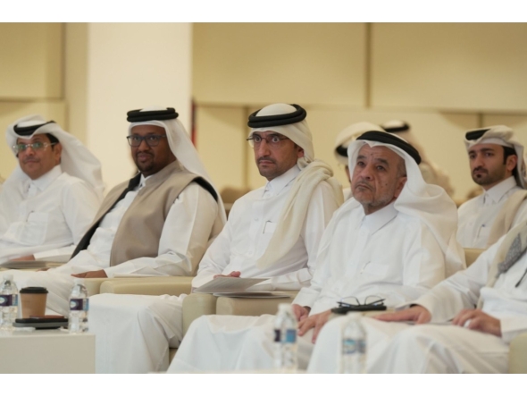Minister of Justice and Minister of State for Cabinet Affairs H E Ibrahim bin Ali bin Issa Al Hassan Al Mohannadi and President of QU Dr. Omar Al-Ansari and others during the ceremony.