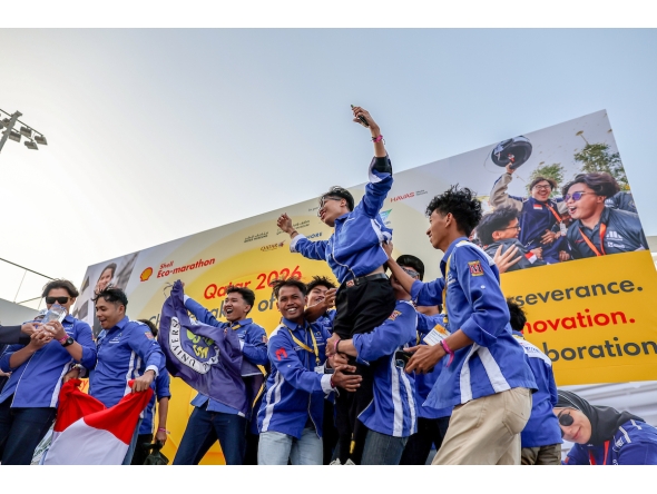 The Indonesia team celebrating after securing top position.