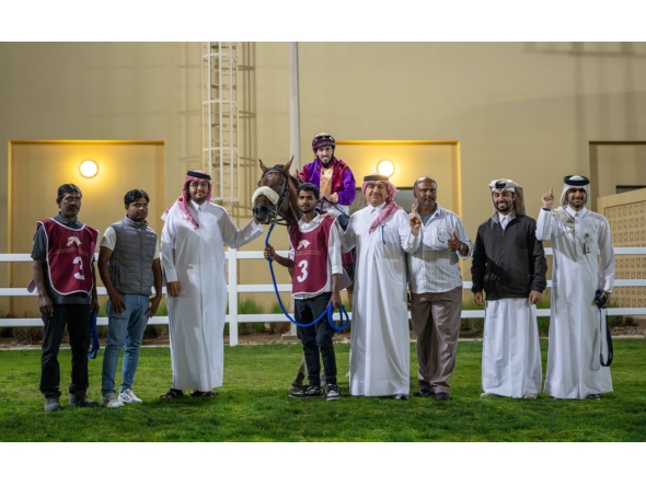 The connections of Hadi De Carrere celebrate their win. PIC: Juhaim/QREC 