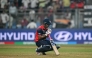 Nepal's Lokesh Bam reacts after his team's defeat at the end of the 2026 ICC Men's T20 Cricket World Cup group stage match between England and Nepal at the Wankhede Stadium in Mumbai on February 8, 2026. (Photo by Indranil MUKHERJEE / AFP)