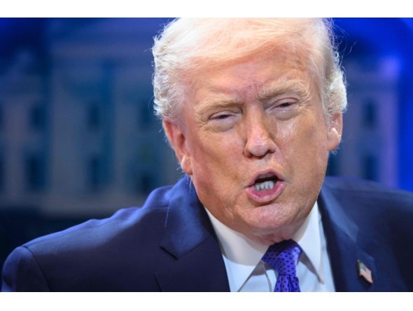 US President Donald Trump speaks during a press conference in the Brady Press Briefing Room of the White House in Washington, DC, on February 20, 2026. (Photo by Mandel Ngan / AFP)