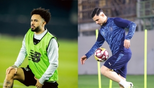 (Left) Al Sadd's Claudinho during a training session and Al Duhail's Bassam Al Rawi in action.