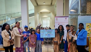 Birla Public School teachers and staff with the winning students. 