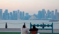 File photo of a family at the Old Doha Port in Qatar on February 24, 2026. (Photo by Karim Jaafar / AFP)