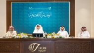 Officials during a press conference. 