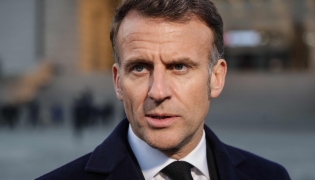 French President Emmanuel Macron speaks to the press during a visit at the War Memorial of Korea in Seoul on April 2, 2026. (Photo by Ludovic Marin / Pool / AFP)