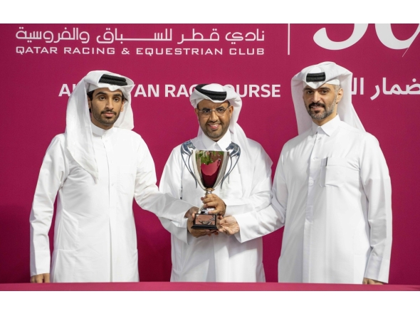 Head of the QREC Racing Operations Section Rashid Saed Adiba honoured the winners of the Msheireb Cup.