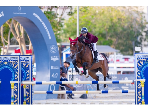 Sultan Jassim Al Suwaidi in action yesterday.