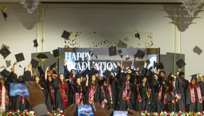Students during the graduation ceremony.