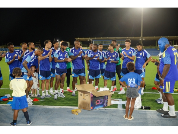 Curacao’s players during a training session. (AFP)