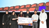 UDST officials with the winners during the film festival.